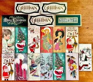 Unused Christmas Lot Of 25 MCM Holiday Vintage Greeting Cards 1950s 1960s READ