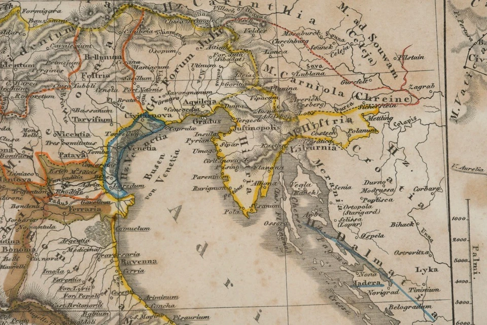 Q32R27- Kolorierter Kupferstich Italien unter sächsischen & fränkischen Kaisern - Bild 4 von 4