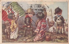 CARTOLINA MILITARE ,LIBIA - COLONIALI - ILL.  A. BERTIGLIA  viaggiata 1937