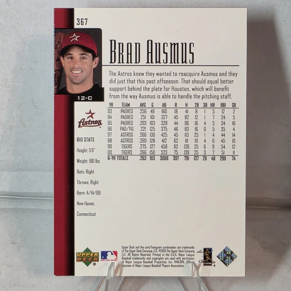 2001 Upper Deck - Brad Ausmus #367 - Image 2 of 2