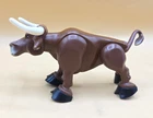 VINTAGE 1980 Fisher Price Longhorn Steer Husky Helper Bull Poseable Figure Toy