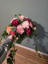 10 or 20 Floral Centerpices RED/PINKS/CORAL for WEDDING/Party Centerpieces 12"