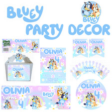 BLUE DOG PERSONALIZED KIDS PARTY DECOR BIRTHDAY CUSTOM NAME DECORATION BLUEY