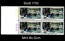 USA 1976 13c Christmas Nos 37634 & 37635 B4 MNG - SG 1678 Scott 1703