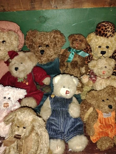 Lot of 13 plush bears and TY  with tags. stuffed animals most vintage