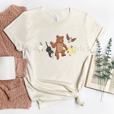 Little Bear & Friends Cat Owl Hen Duck Animated 90s Long Sleeve Adult T-Shirt