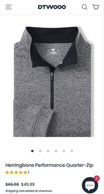 DTWOOO Herringbone Performance Quarter-Zip