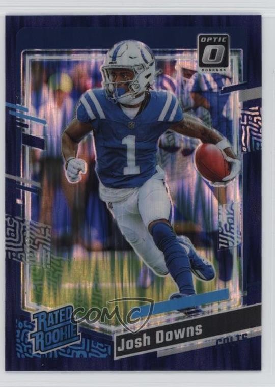 2023 Panini Donruss Optic Rated Rookie Purple Shock Prizm Josh Downs #248 1k9t