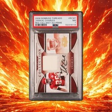 2008 Donruss Gridiron Threads Jamaal Charles 7/10 PSA 7 Pop 1 None Higher 