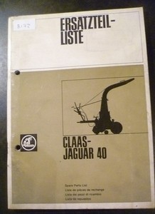 Claas Häcksler Jaguar 40 Ersatzteilliste
