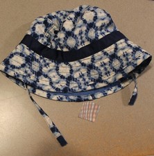 OLD NAVY Boys' 18-24 Month BUCKET HAT blue/white w/ chin strap EUC