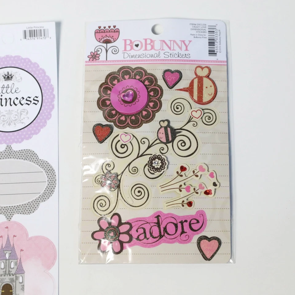 Juego de materiales scrapbooking nuevas princesita niña rosa pegatinas corte madera Foto 4 de 4