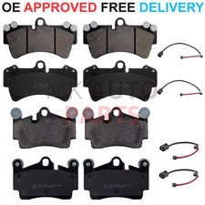 PARA AUDI Q7 3.0 3.6 TDI TFSI PASTILLAS DE FRENO DELANTERAS Y TRASERAS + SENSORES 2006 A 2015