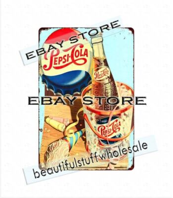 1950s Pepsi Cola soda pop metal tin sign inspirational bar wall