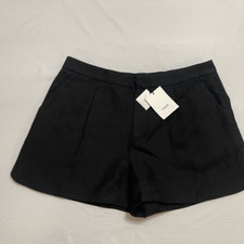 NWT Vince Black Pleat Front Linen Viscose Rayon Shorts Size 4 New