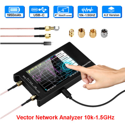 NanoVNA-H4 Vector Network Analyzer 10k-1.5GHz MF UHF VHF HF Antenna Analyzer 4''