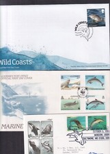 Dolphins Marine Life Choice FDC GB Guernsey EE. UU. nutria marina marsopa tiburón foca