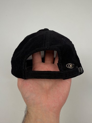 2000’s Vintage Salomon Black Corduroy Strapback Cap OS Gorpcore Hiking - Picture 6 of 10