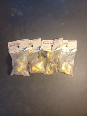 Kenny Brass Finish Tie Back Hooks Lot 4 plus 1 Loose Hook
