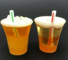 REALISTIC Dollhouse Miniature Food Iced Drinks in Glass Straw Cup Groceries LOT
