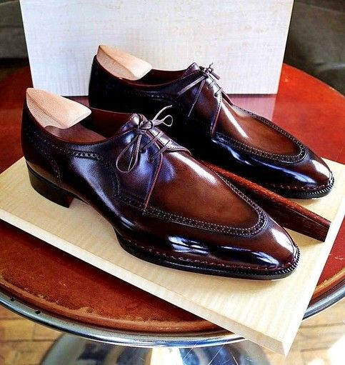 Handmade Man\'s Patent Brown Leather Shoes Mauri 8665 Chocolate Brown / Tan Crocodile / Patent Leather  main image 4