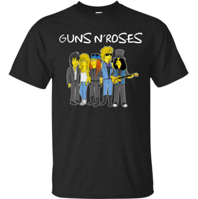 Rock Band Gewehre Rosen Springfield Cartoon Lustig Musik T Shirt Schwarz Ebay