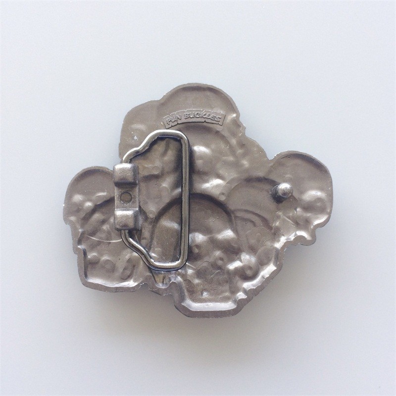 Vintage Flame Shy Skulls Gürtelschnalle - Zinklegierung Mit Antik Silber Finish