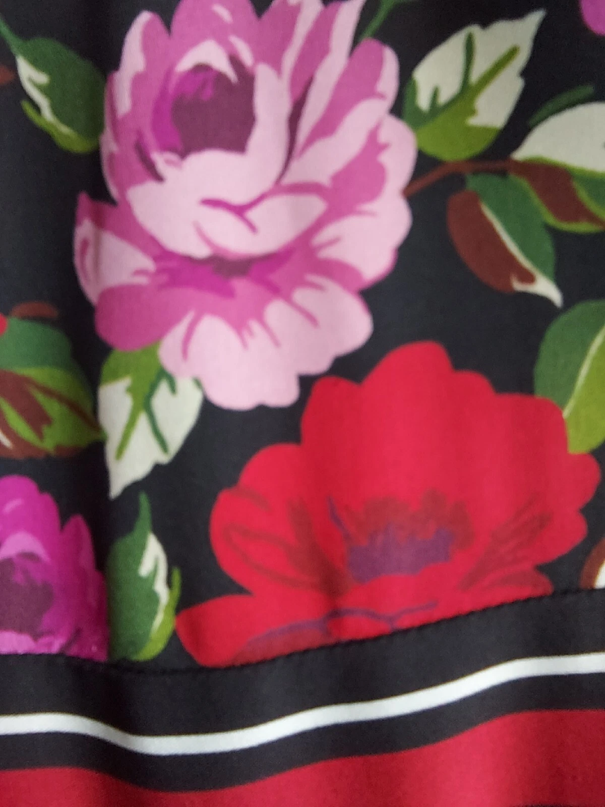 Abito donna Kate Spade Madison Avenue taglia 6 seta con orlo in velluto floreale