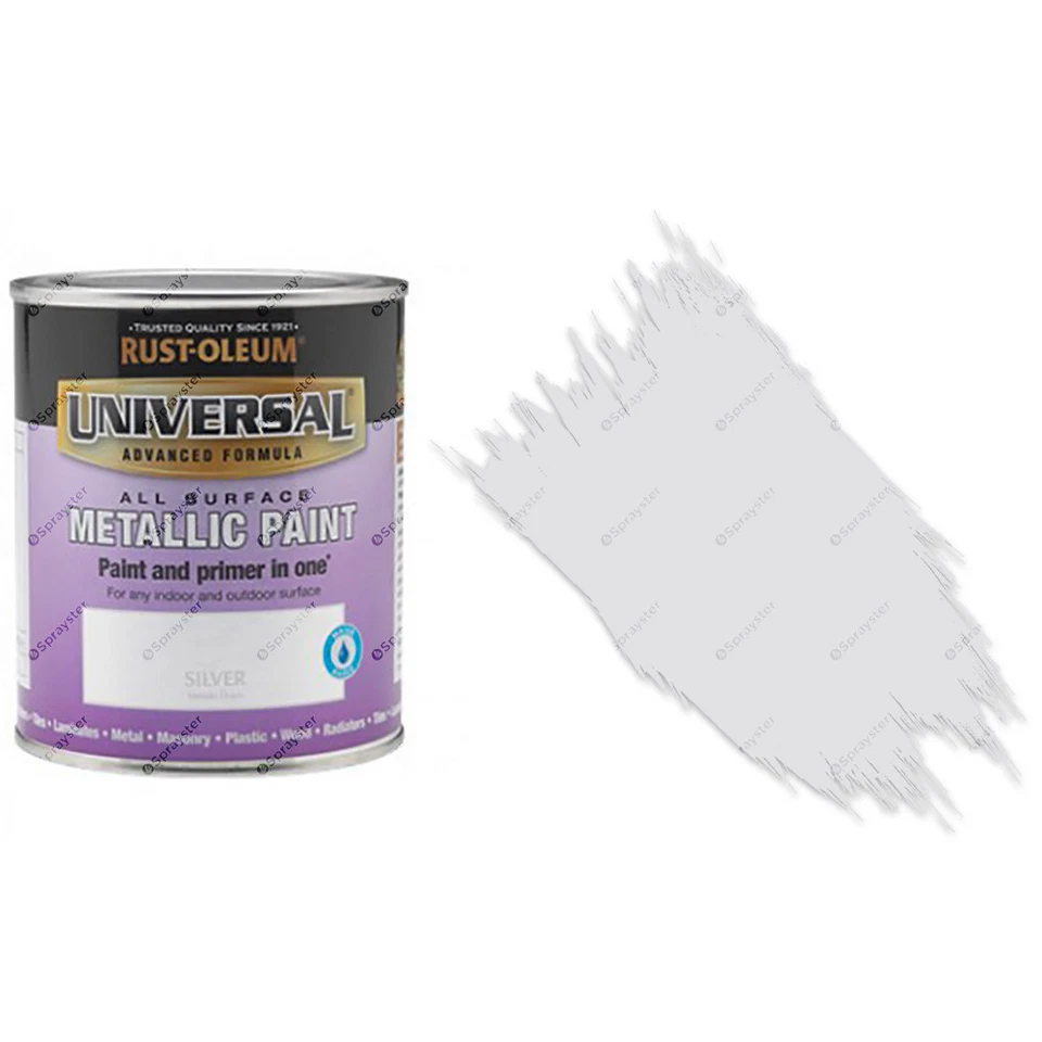Rust-Oleum Universal All-Surface Self Primer (Brush) Paint Metallic Silver 250ml