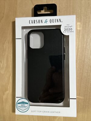 Carson & Quinn Black Soft Leather Case iPhone 2020 5.4