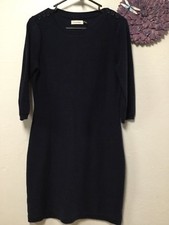 Womens pullover sweater dress size M navy blue 3/4 sleeve Calvin Klein 185