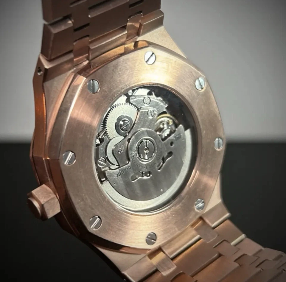 Custom 41mm Rose Gold “RO” Style Skeleton Mod w/ NH70 Automatic - Image 4 of 4
