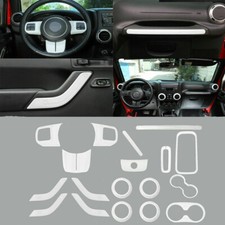 White Interior Decor Trim Cover Kit For 2011-18 Jeep Wrangler Jk 18pcs Full Set