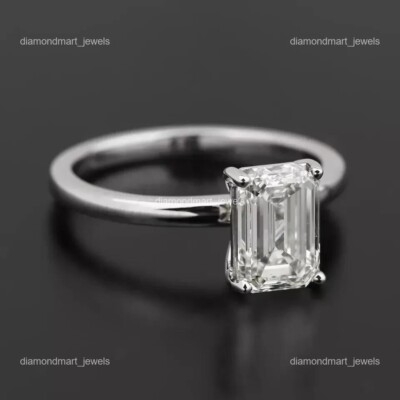 14K White Gold Brilliant Cut Diamond Mother Promise Solitaire Prong Ring Jewelry