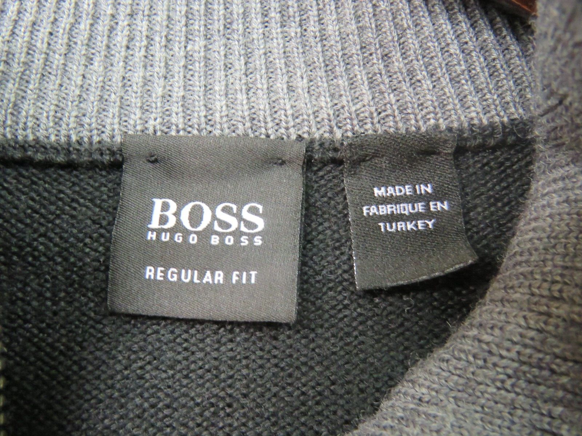 Stylish Zipper Down Hugo BOSS XXL Cardigan 50% Virgin Wool ~ Made