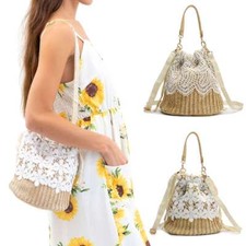 Straw Handbag Large Capacity Beach Bag Rattan Summer Wicker Woven Shoulder Tote