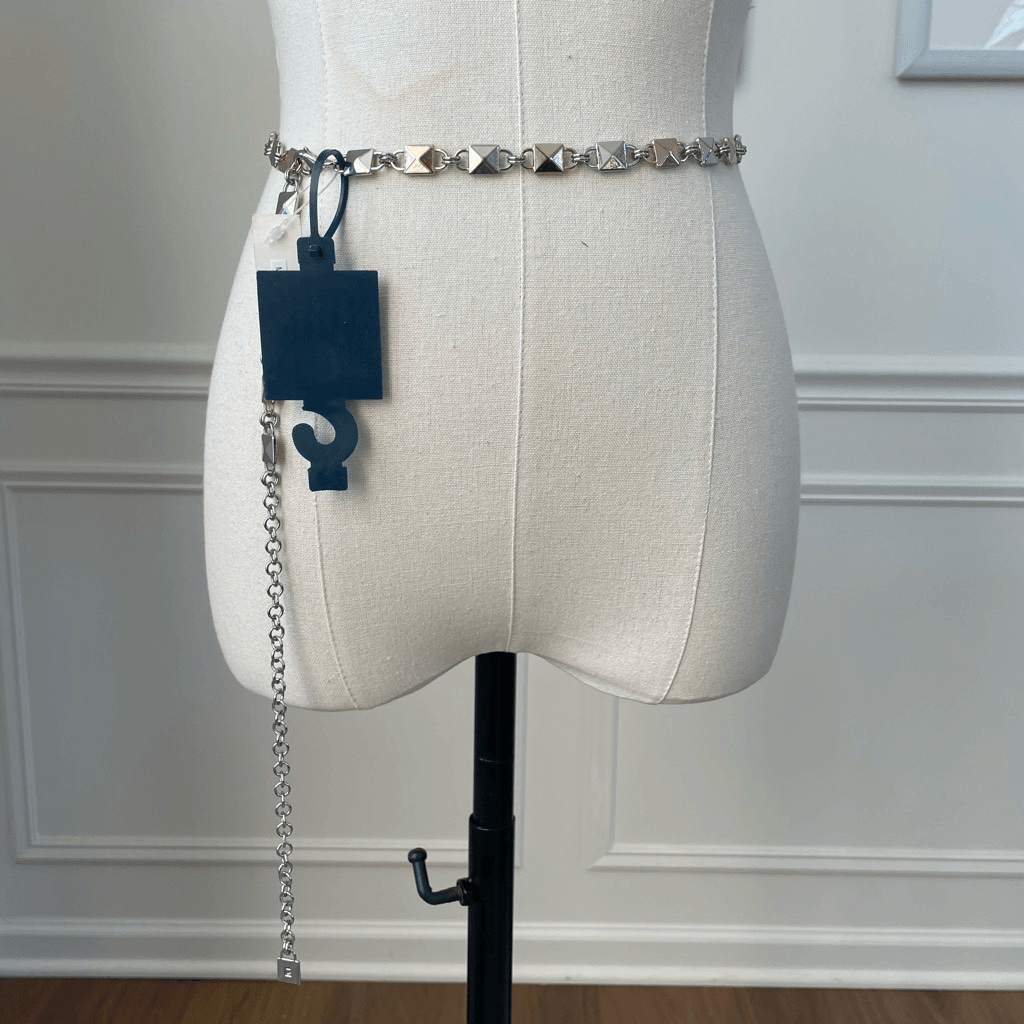 Gold or Silver Link Chain Belt NWT Gold Link Logo Belt | 14 K Gold Plated – southernsaint main image 3
