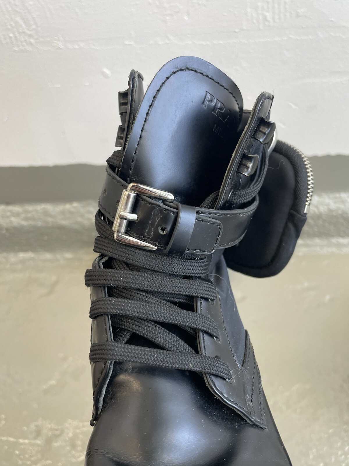 Authentic PRADA Monolith Chunky Combat Boots W/ M… - image 12