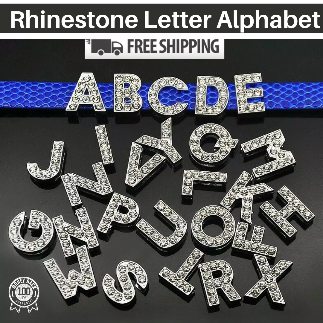 Rhinestone Alphabet Letters A Z Charms Name Personalised Collars