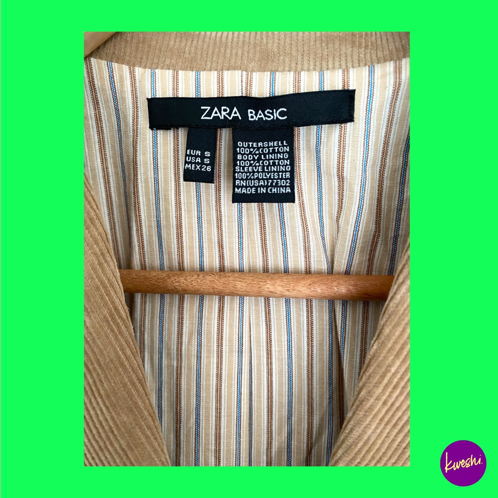 ZARA BASIC Women's Corduroy Jacket, Button Front,… - image 6