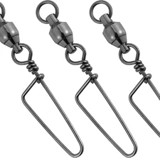 Fishing Snap Swivels, Ball Bearing Swivels with Stainless Steel Coastlock Snap,