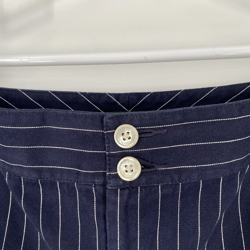 Calça Lauren Jeans Company Ralph Lauren Feminina Azul Perna Larga Tamanho 6 - Imagem 3 de 4
