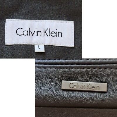 Vintage Y2K Calvin Klein Leather Jacket Men's Size L Brown Vintage Y2K Calvin Klein Leather Jacket Men's Size L Brown