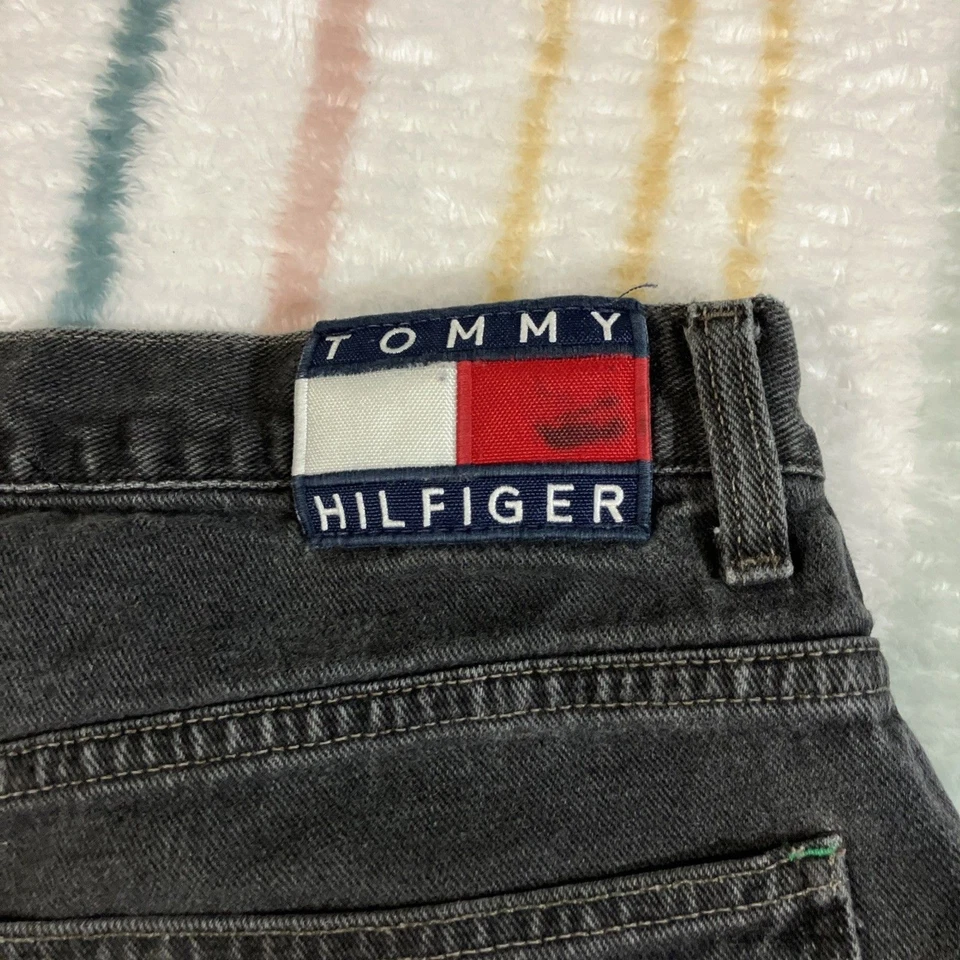 Pantalones Cortos de Jean Tommy Hilfiger De Colección Para Hombres 37 Corte Denim Años 90 Y2K Carpintero Carga 630 Foto 2 de 4