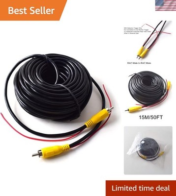 15M RCA Extension Cable for Car Backup & CCTV Systems with Weatherproof Design