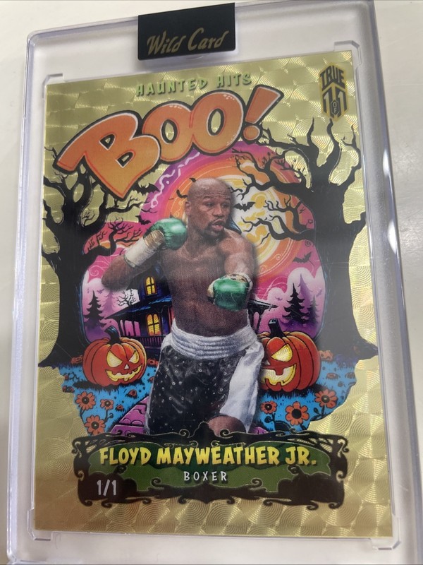 2025 Wild Card Haunted Hits Boo! Gold Vinyl True 1/1 Floyd Mayweather Jr 🥊🔥🔥