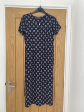Vintage Debenhams Dress Size 12 14 Straight Midi Crepe Navy
