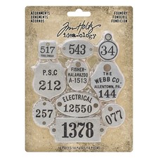 Tim Holtz idea-ology Foundry Adornments, 10 Pieces