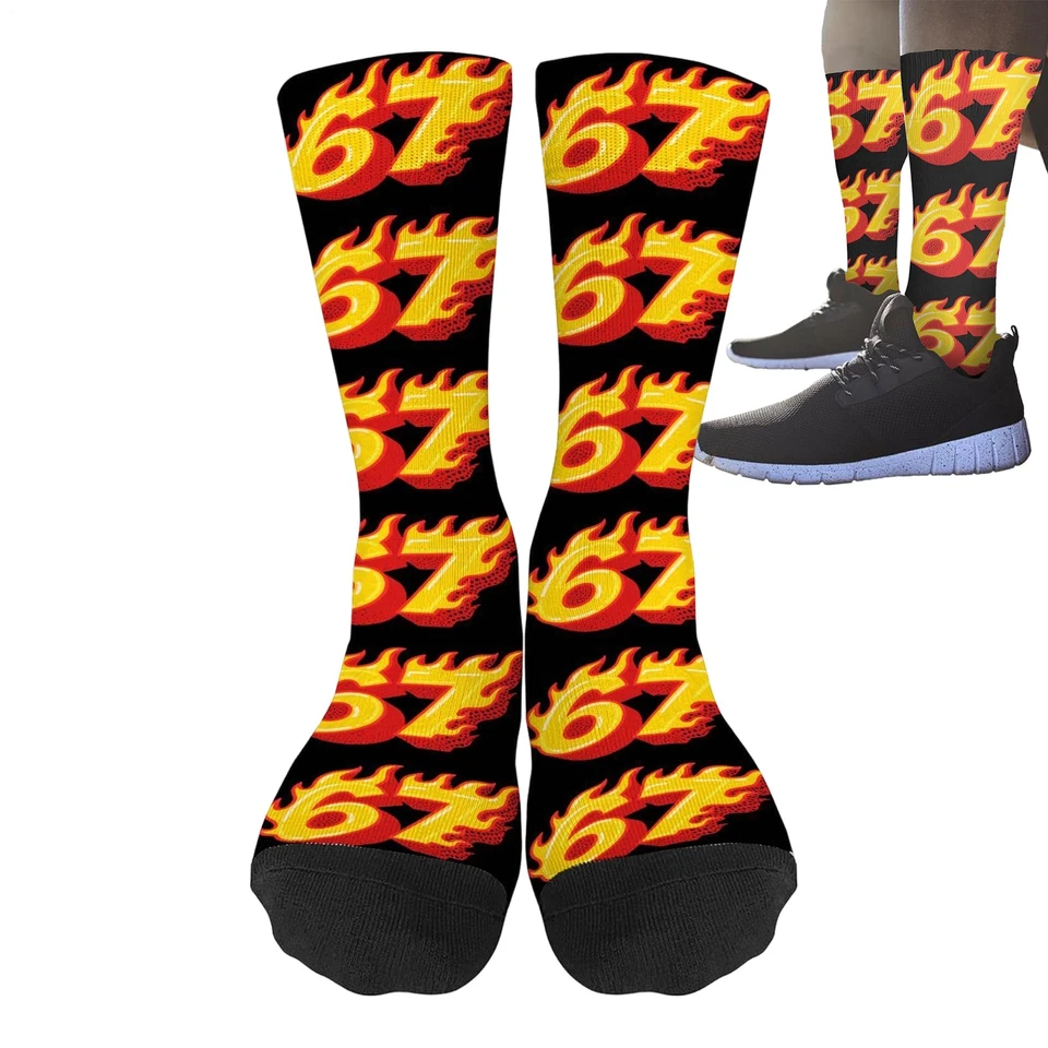 Calcetines Six Seven 6 7 Divertidos Gráficos - Calcetines Donut Crema Hielo para Hombres y Mujeres Foto 4 de 4