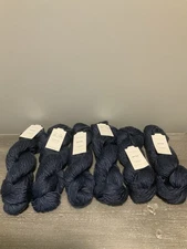6 Hanks Filatura Lanarota Soft Silk  Merino Wool yarn #66 Blue